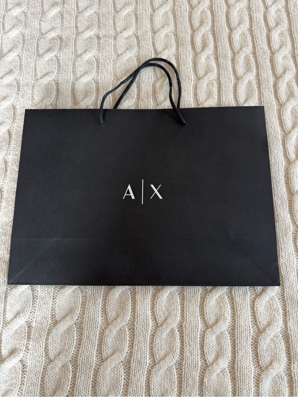 Armani Exchange Paper Black Shopper Bag with A|X Logo